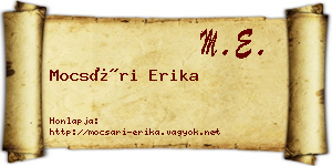 Mocsári Erika névjegykártya